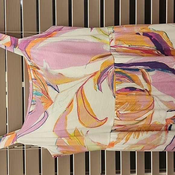 SOMA Trapeze Maxi Bra Dress In Fresh Tropical Blue sz large - Picture 2 of 9